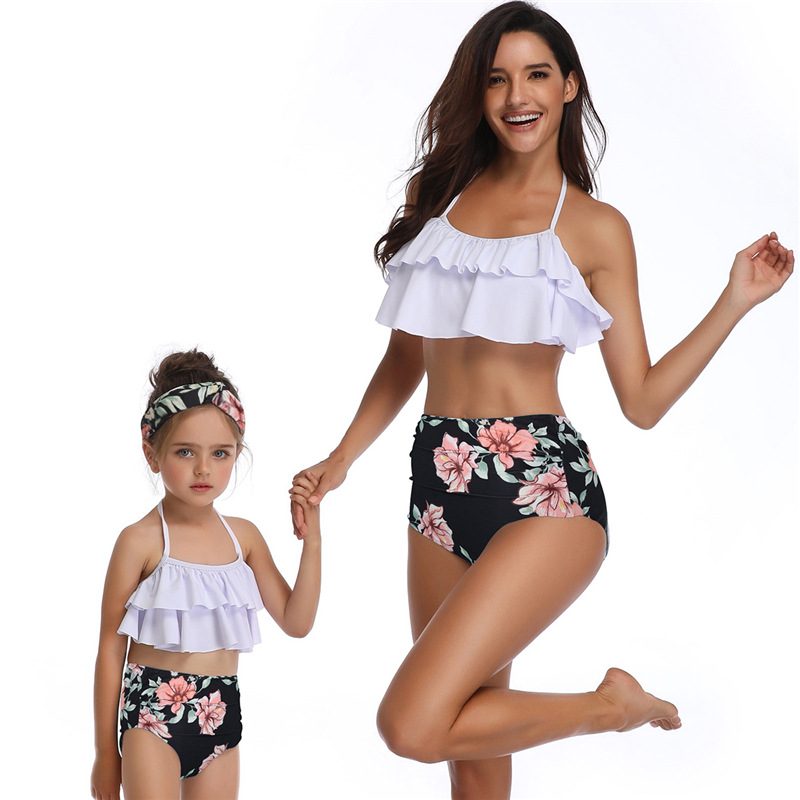 F4728-2 Mother Daughter Women Kids Baby Girls Swimsuit Bikini